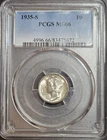 1935-S 10C Mercury Dime PCGS MS66