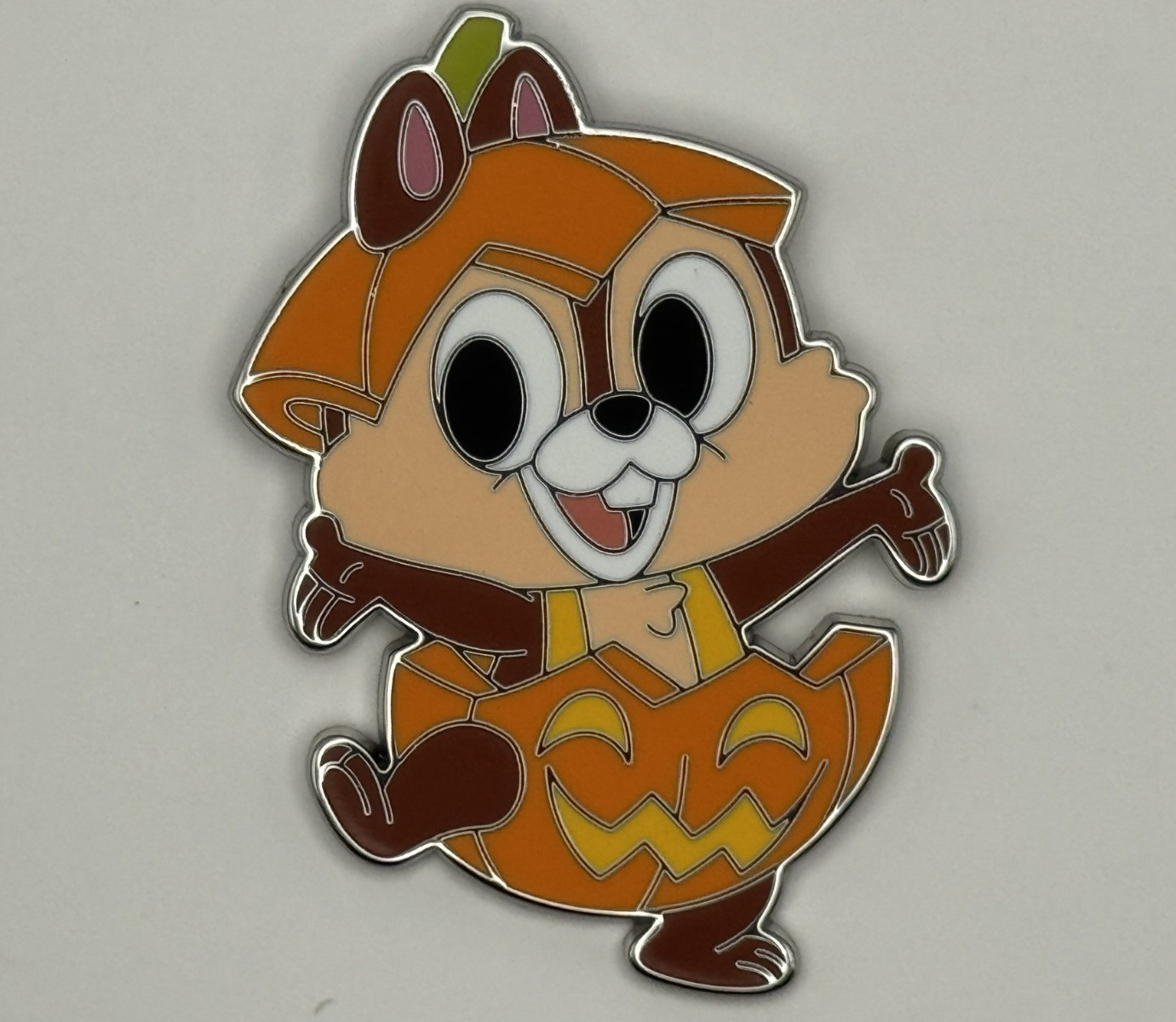 Chip as a Jack-o-lantern Trick or Chipmunk Mystery Box Pin