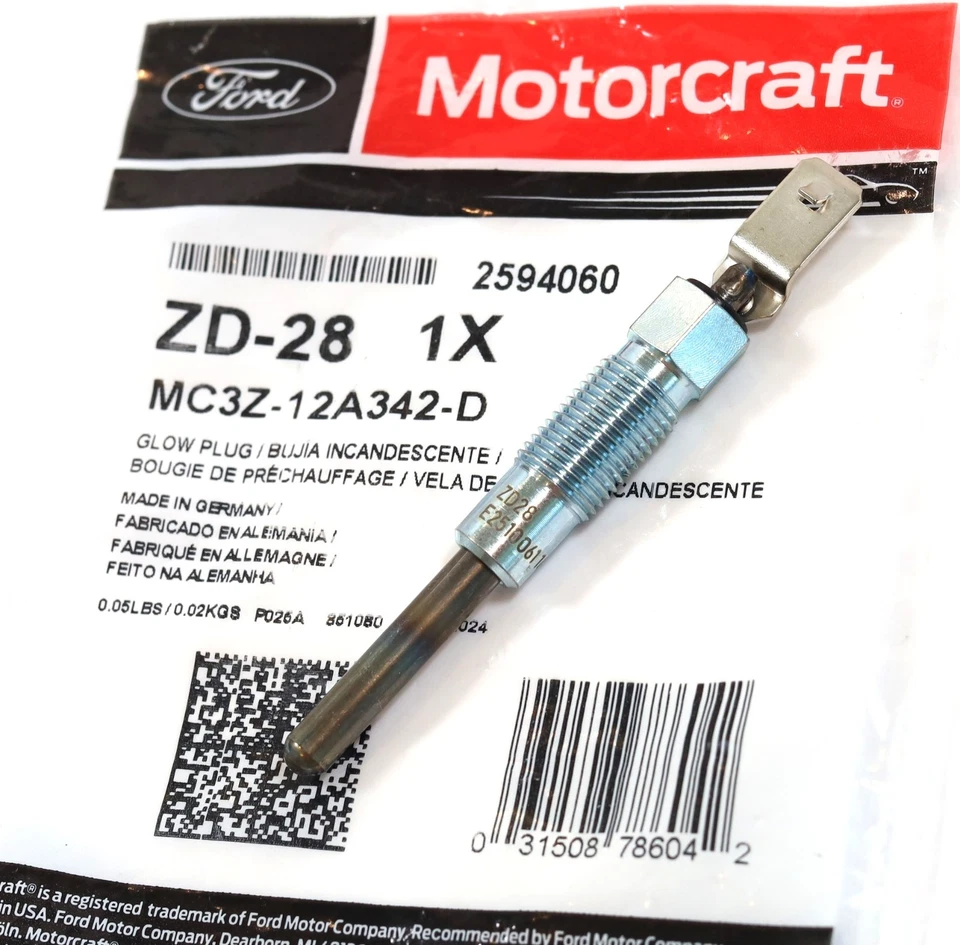 Set of 8 Motorcraft ZD-28 Glow Plugs MC3Z-12A342-D For 1983–1987 6.9L IDI Diesel - Image 3 of 4