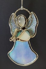 Stained Glass Angel Ornament Suncatcher Metal Frame