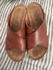 Yokono Shoes Womens  8 Leather Cork Wedge Slide Sandals Comfort Made Spain Brown — photo 7