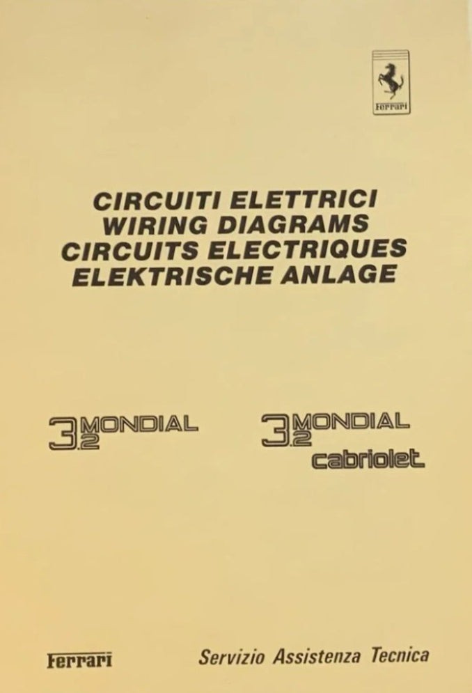 Reprinted Ferrari Mondial 3.2 Wiring Schematics