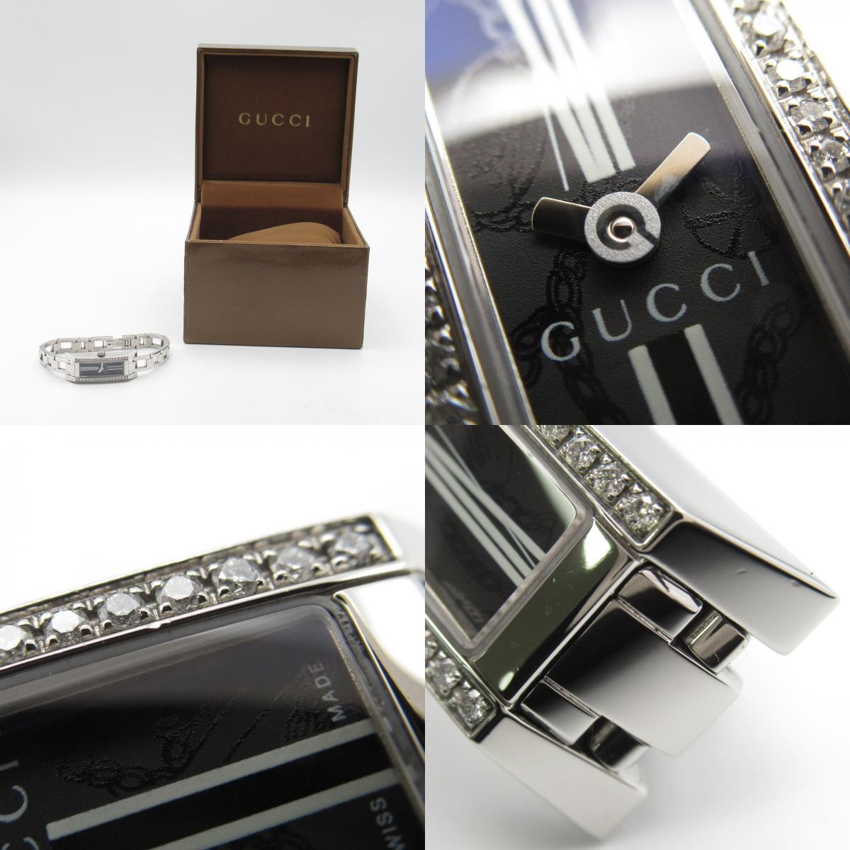 GUCCI Watch Stainless Steel Ladies Black 110 | eBay