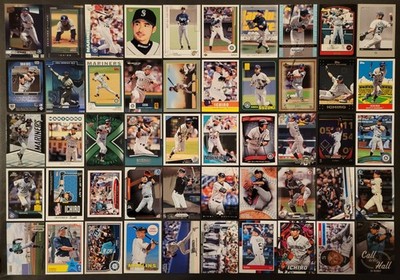 Lot of 50 Different ICHIRO Baseball Cards HOF 2002-2025 BB8518
