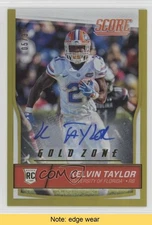 2016 Score Jumbo Gold Zone Signatures 5/35 Kelvin Taylor Rookie Auto RC READ 2r7