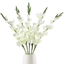 White Gladiolus Artificial Flowers 33.07 in Long Artificial Flowers