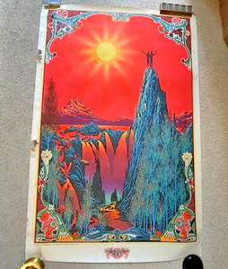 Vintage Original 1970 GARDEN OF EDEN Black Light Psychedelic 23 x 35" Poster