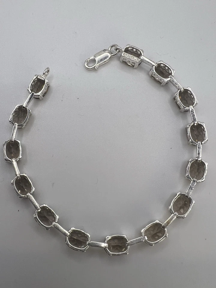 Pulsera de eslabones de plata de ley 925 marca “TAILANDIA” sólida Tailandia artesanía 7,5"- Vin Foto 2 de 4