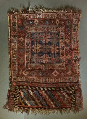 Wunderschöne Soumak Weave Satteltasche Gesicht aus dem 19. Jahrhundert.  Kaukasischer Shahsavan.