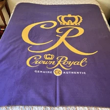 Crown Royal Whiskey Fleece Throw Blanket 48”x 60" Bar Man Cave Game room stadium