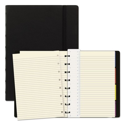 Filofax  Notebook, College Rule, Black Cover, 8 1/4 x 5 13/16, 112 Sheets/Pad