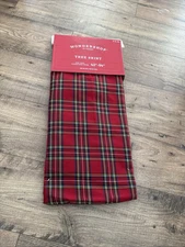 Wondershop Christmas Tree Skirt Plaid New Tree Diameter 42”-54”