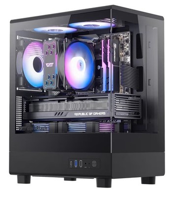 DarkFlash Gaming-Gehäuse, mATX, Dual-Hartglas, 3 ARGB-Lüfter, Typ-C