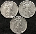 1918 1918D & 1919S WALKING LIBERTY 90% SILVER HALF DOLLARS
