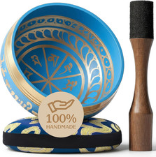 Tibetan Singing Bowl Set – Authentic Hand-Tuned Sound Bowl for Meditation – Comp
