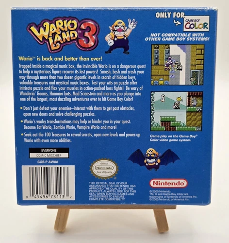 Wario Land 3 (Nintendo Game Boy Color, 2000) Authentic - Complete CiB - Tested - Picture 3 of 13