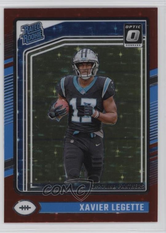 2024 Panini Donruss Optic Rated Rookie Red Stars Prizm Xavier Legette #299 ku9