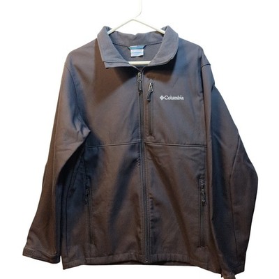 Columbia Ascender Full Zip Fleece Lined Softshell Jacket Men's Large Gray