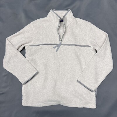 Bugle Boy Gray Ivory Snow Fleece Sweater Pullover Activewear Winter Large *READ