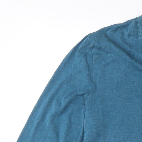 Charles Tyrwhitt Blue Silk Cotton V-Neck Blouse, L - Picture 10 of 12