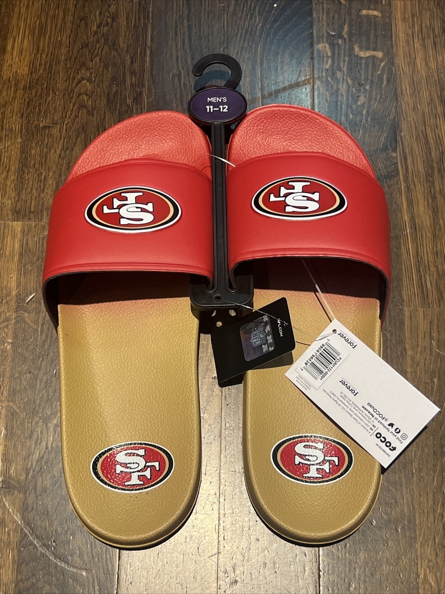 NFL 49ers Red and Tan Flip Flops by FOCO (Forever Collectibles); Size: Small $_12.JPG?set_id=880000500F main image 2