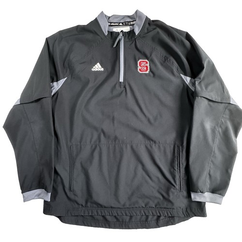 Adidas 1/4 Zip Pullover NC State Removable Sleeves Men's L Black Baseball Golf - Picture 3 of 11