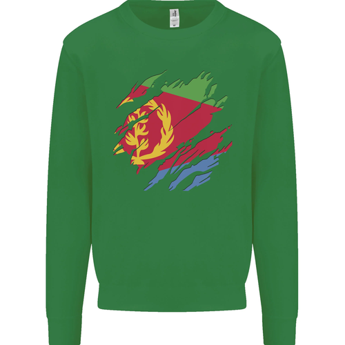 Torn Eritrean Flag Eritrea Flag Day Football Kids Sweatshirt Jumper - Picture 60 of 97
