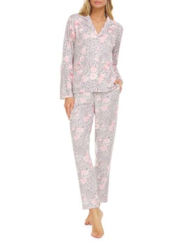Damen Flora by Flora Nikrooz Kerbkragen Oberteil & Hose Pyjama Set Small rosa - Bild 2 von 16