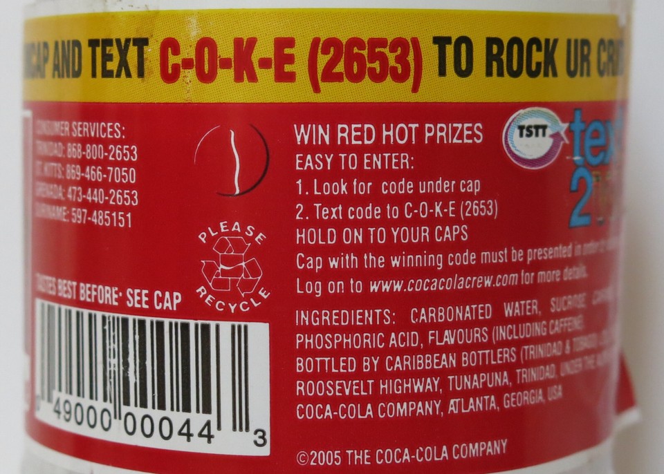 CocaCola 591 ml (2005) Plastikflasche / Plastic Bottle Trinidad