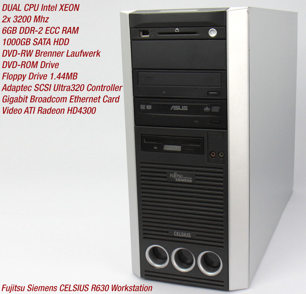 FSC FUJITSU SIEMENS CELSIUS R630 6GB DUAL XEON COMPUTER