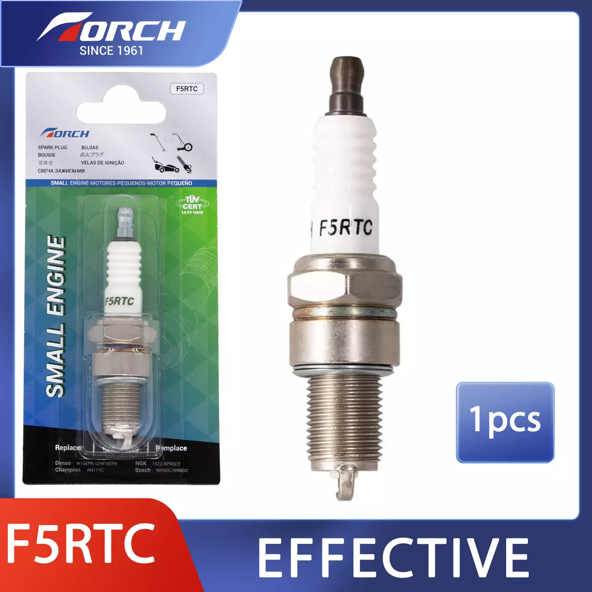 TORCH 131-043 F5RTC Spark Plug Replacement for NGK 7734 BPR5ES for