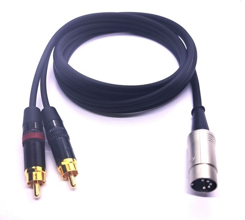 Audiokabel Adapterkabel DIN 5 pol. Diodenstecker-2 x RCA Cinch vers. Längen Play - Afbeelding 2 van 3