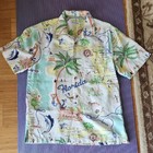 Tommy Bahama Florida Button Down Shirt 100% Silk Tropical Beach Summer
