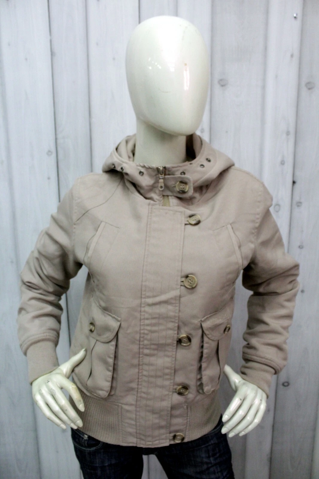 Woolrich Women's Jacket Size M Beige Winter Coat Logo