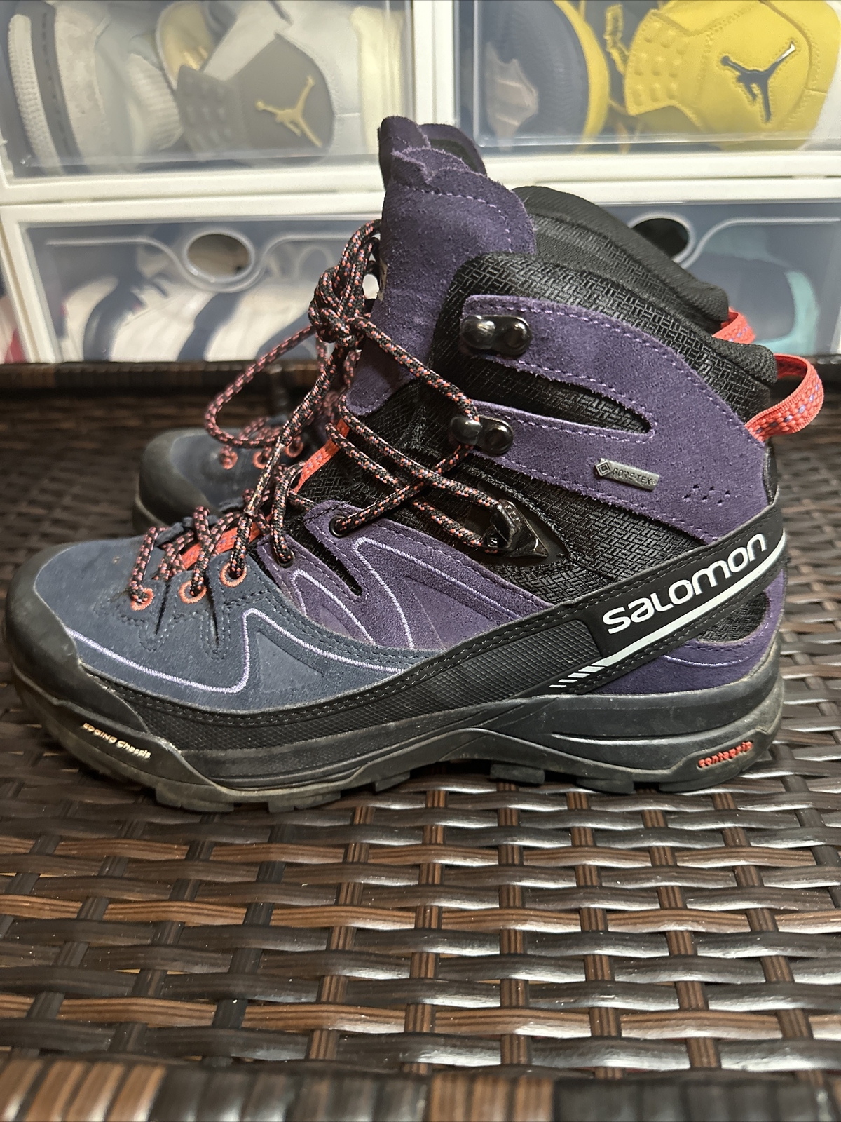 Salomon X Ultra stivali da trekking da donna contagrip taglia 7 5 viola arancione e blu navy