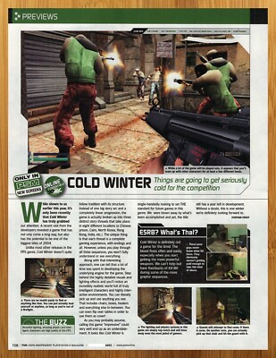 2003 Cold Winter PS2 Xbox Vintage Print Ad/Poster Authentic Video Game Promo Art