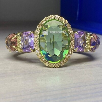 Heidi Daus Alta Moda Crystal Cuff Bracelet-Green-Choose SIze-