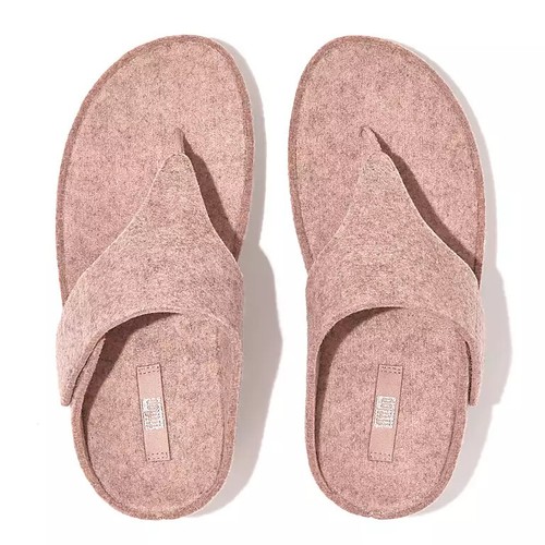 FitFlop Shuv E01 FR9-137 Slide Sandals Women's Beige Adjustable Felt Toe-Post - Picture 22 of 40