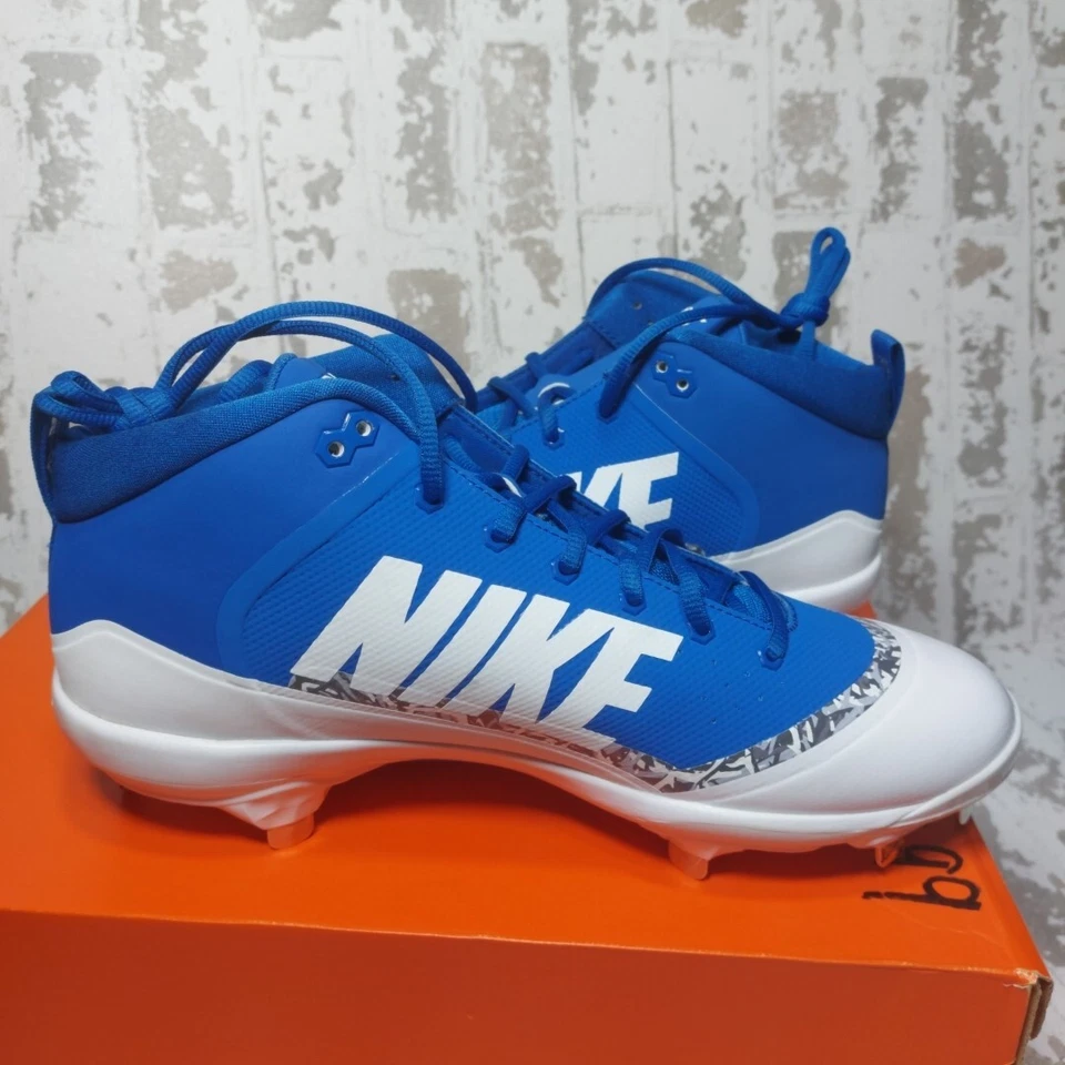 Nike Men US 11.5 Force Air Trout 4 Pro Metal Baseball Cleats - 917920-444 Blue - Image 3 of 4