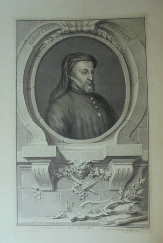 J. Houbraken (1698 – 1780). Geoffrey Chaucer. Druck 1741