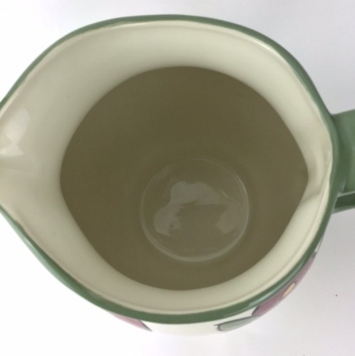 Ceramic Hand Painted Hand Spun 8" Milk Water Pitcher Signed Julie Fjell Of Omaha - Picture 7 of 7