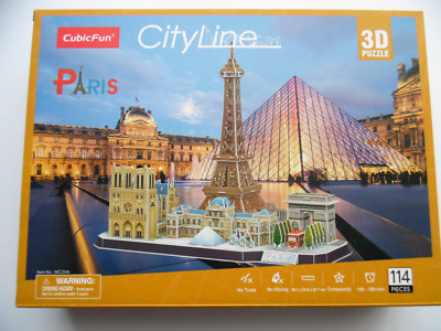 3D Puzzle Cityline Paris Frankreich Cubic Fun City Line Louvre Notre Dame Eiffel