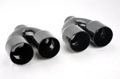 Dual 4.0" Quad Style Gloss Black Exhaust Tips Fits Dodge Challenger 2008-2023 - Bild 1 von 4