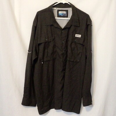 Chemise Magellan Outdoors Pêche - Taille 2XL, Grise, Manches Courtes, Coupe Classique Homme
