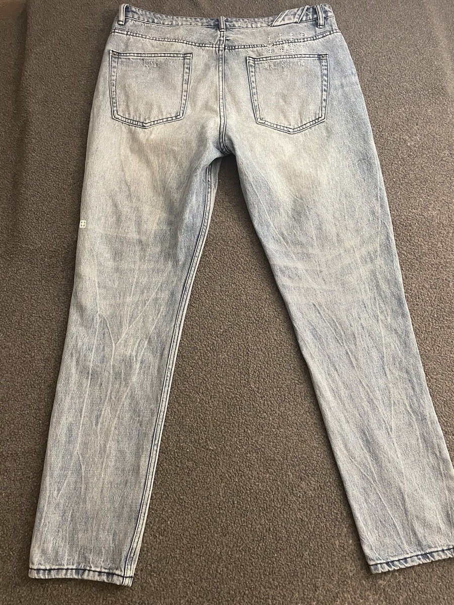 Ksubi Chitch++ Jeans Light Wash Blue Size 38 x 32 Distressed