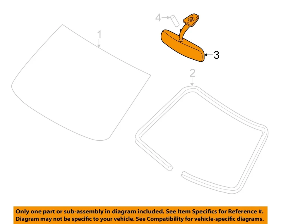 Used Front Center Interior Rear View Mirror fits: 2016 Chevrolet City express Fr Foto 3 de 4