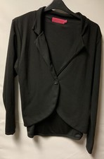Boohoo Black Buttoned Blazer Size Uk 24