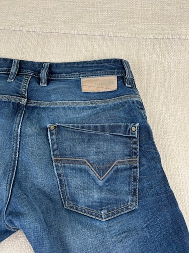Diesel Krooley Slim Carrot Denim Jeans Herren 32x29 Blau Whiskering Italy Designer - Bild 21 von 22