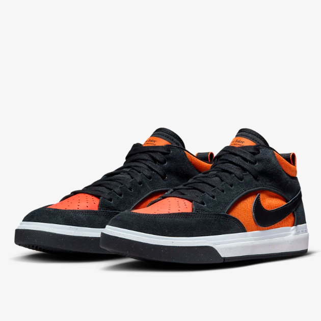 Nike SB React Leo Skateboarding Shoes 'Black/Orange' (DX4361-002