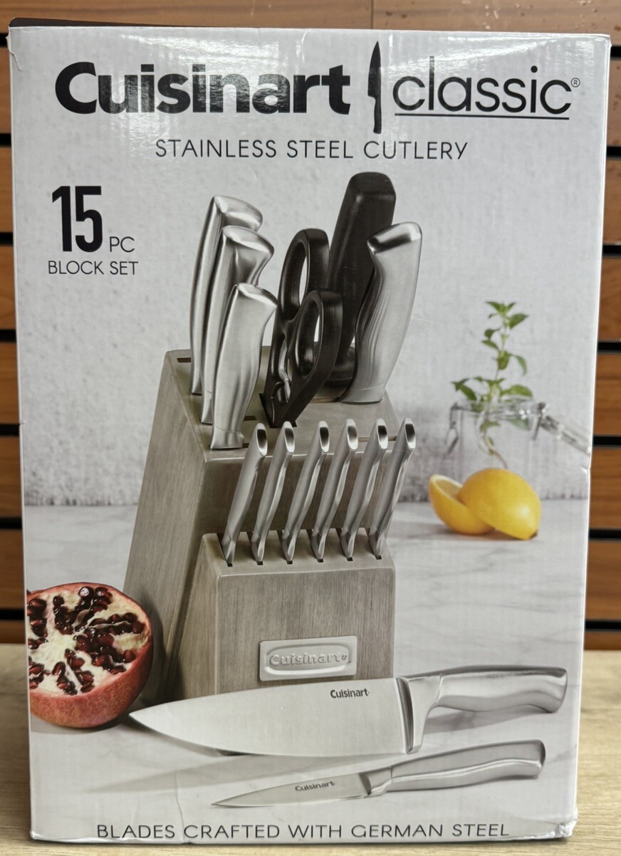 Cuisinart Classic 15pc Stainless Steel Knife Block Set - C77SS-15PT